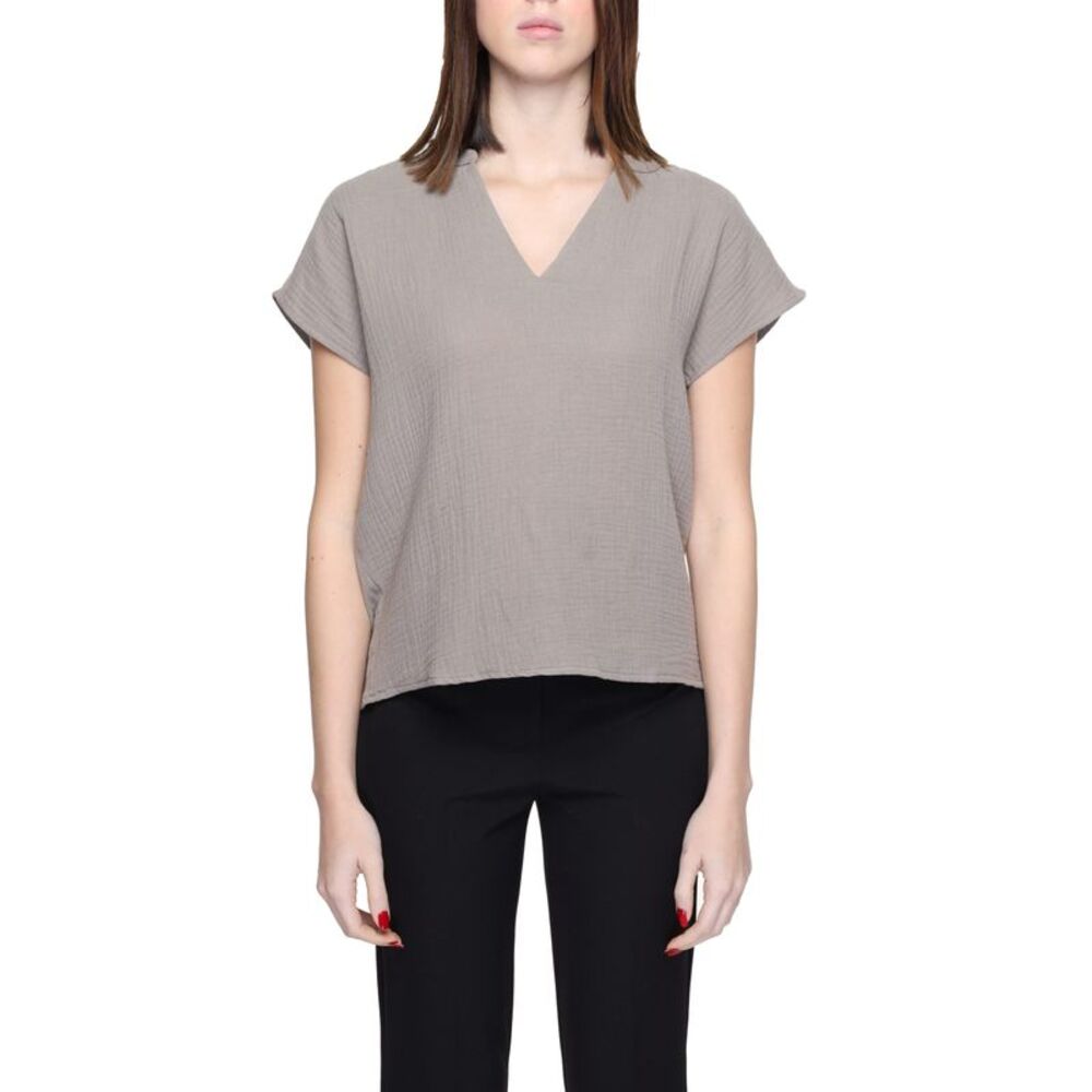 Jacqueline De Yong Beige Cotton Women's Blouse